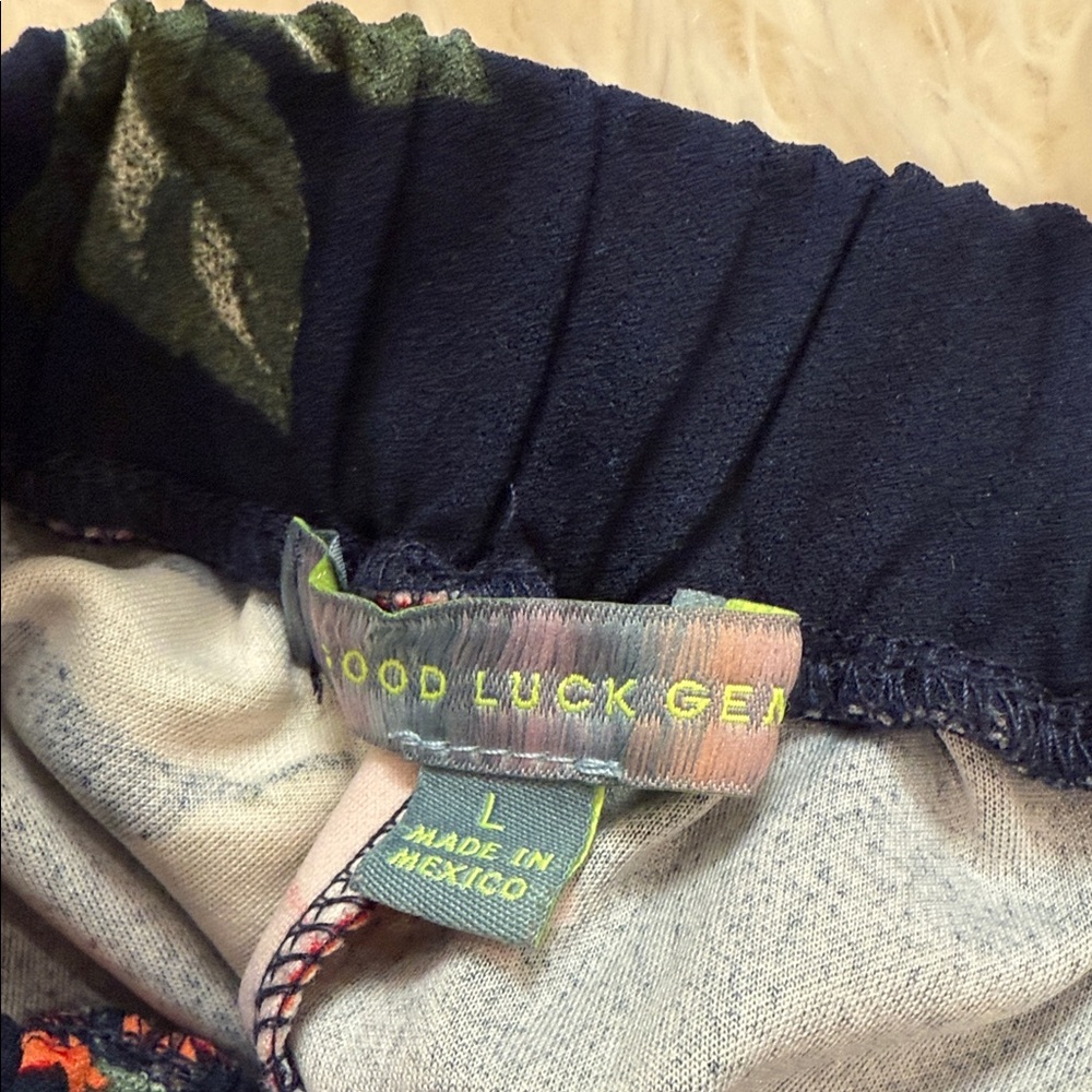 Good Luck Gem Navy Floral High Waist Shorts - Picture 2 of 3